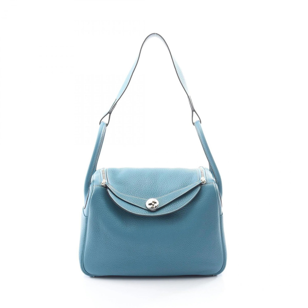 Hermes Lindy 30 Shoulder Bag/Handbag, Leather, Taurillon Clemence Women's, Blue